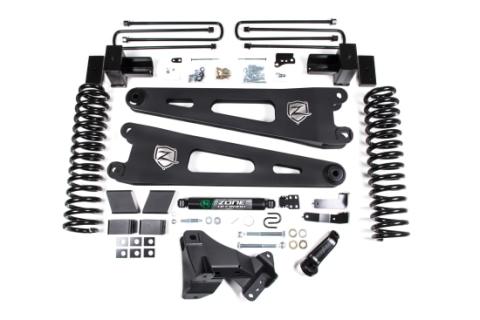 17-19 Ford F-250/350 Super Duty 4 Inch Radius Arm Lift Kit 2 Inch Rear Block Diesel 2 Leaf Main No shocks Zone Offroad